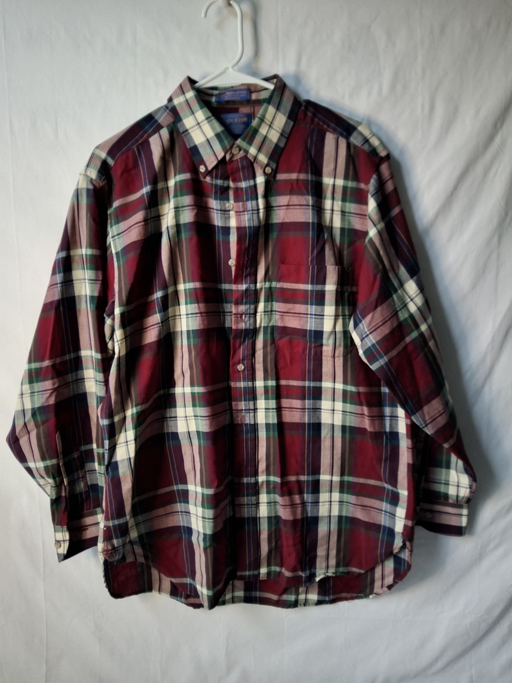 Pendleton Red and Cream Plaid Button-Down Shirt